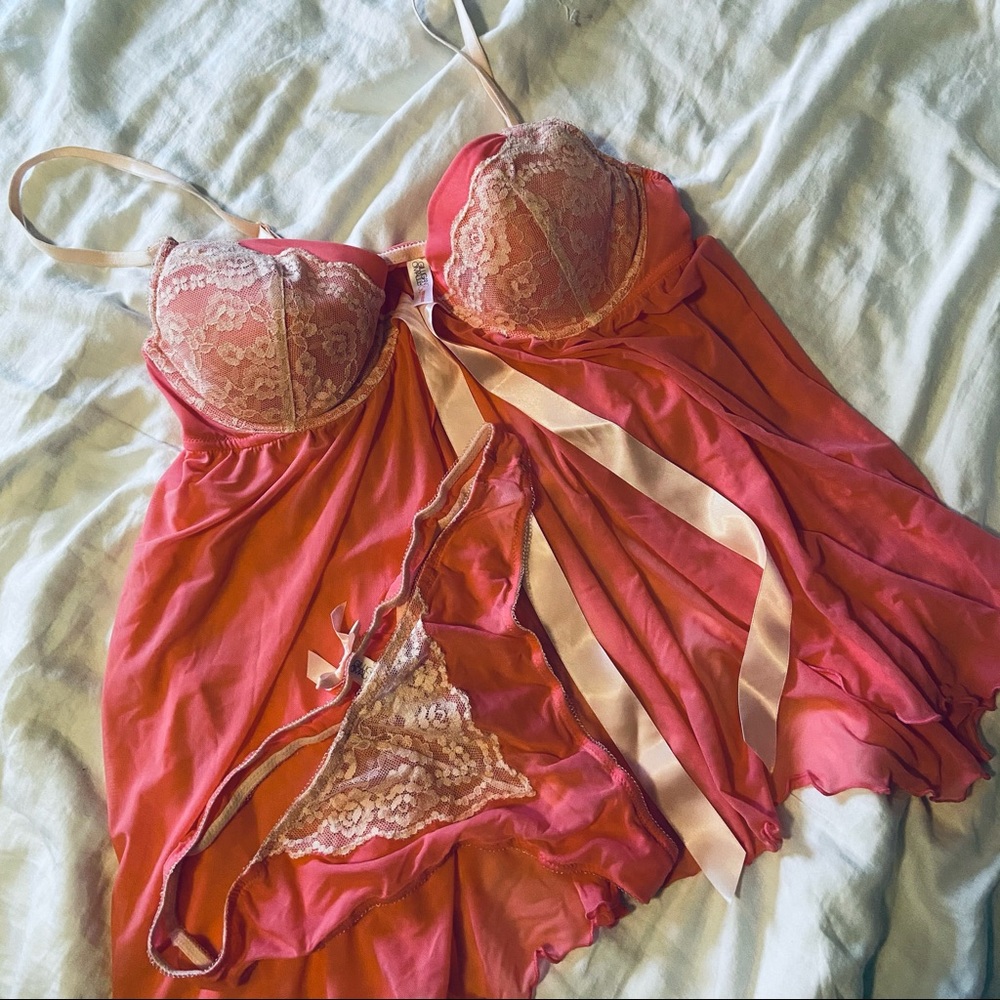 pink lingerie set xl